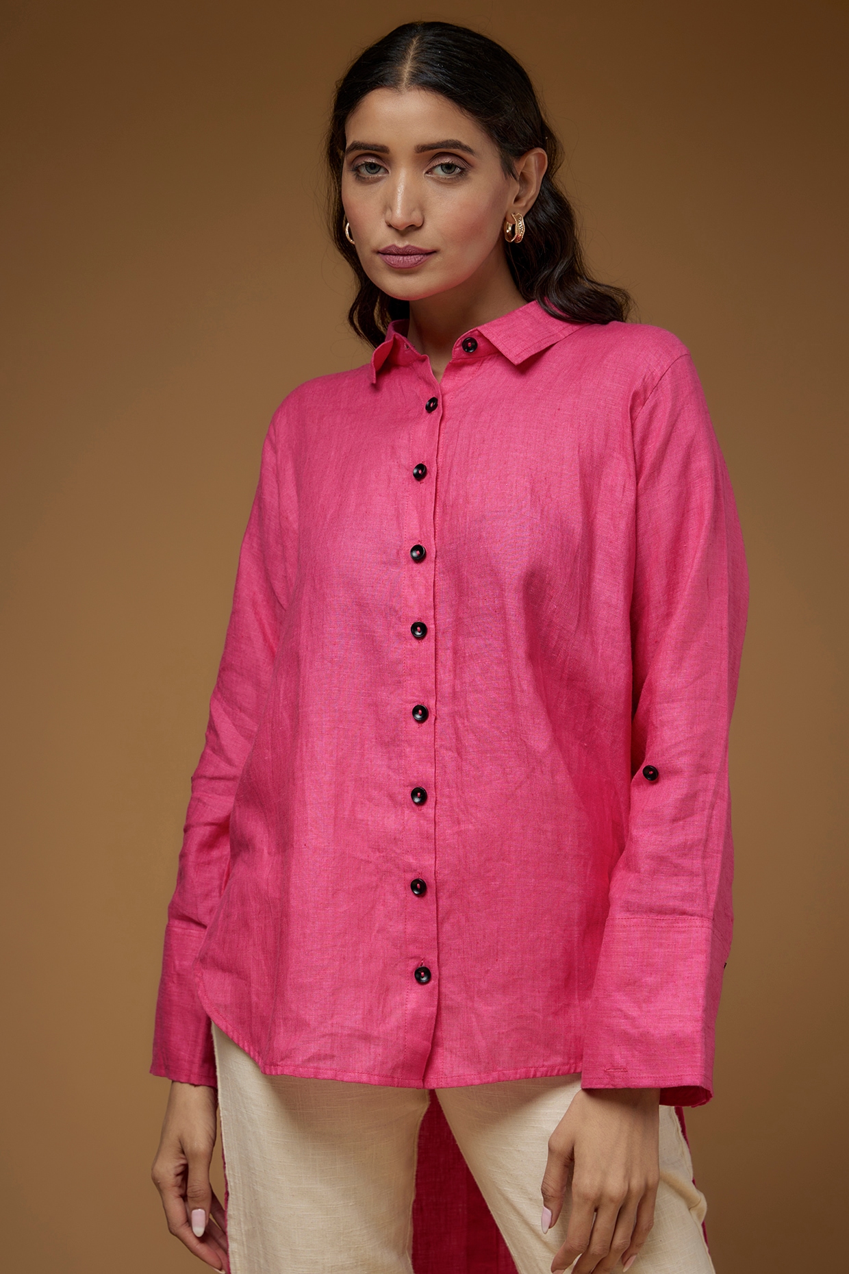 pink high low shirt