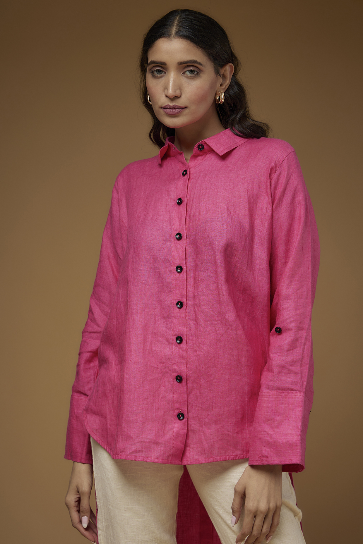 pink high low shirt