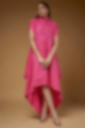 Pink Linen High-Low Vacation Dress by Chola at Pernia's Pop Up Shop