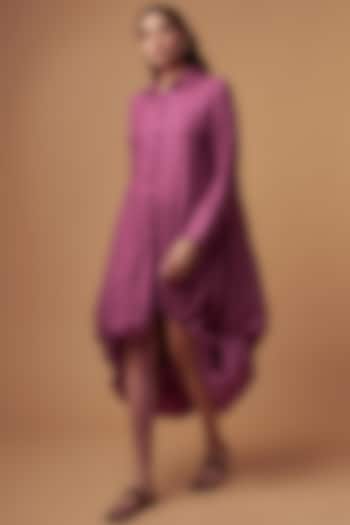 Purple Linen Shirt Dress by Chola