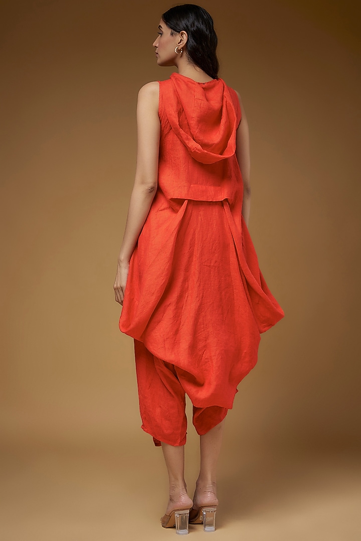 Orange Linen Deconstructed Jumpsuit by Chola at Pernia's Pop Up Shop
