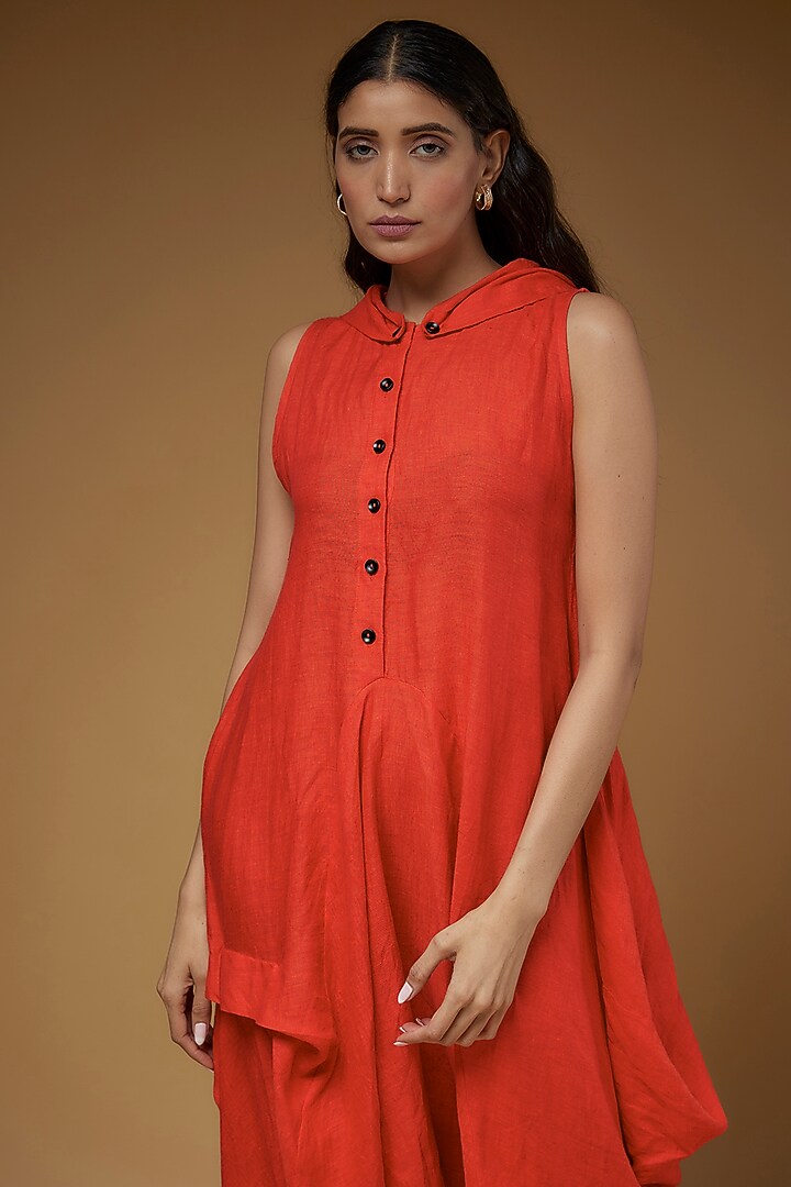 Orange Linen Deconstructed Jumpsuit by Chola at Pernia's Pop Up Shop
