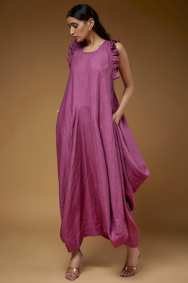 Purple Linen Dress by Chola