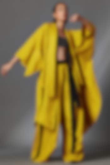 Mustard Linen Kimono Jacket by Chola