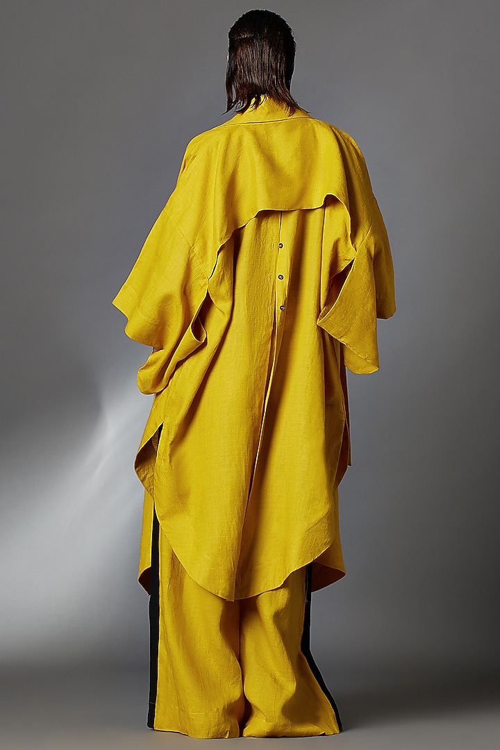 Mustard Linen Kimono Jacket by Chola at Pernia's Pop Up Shop