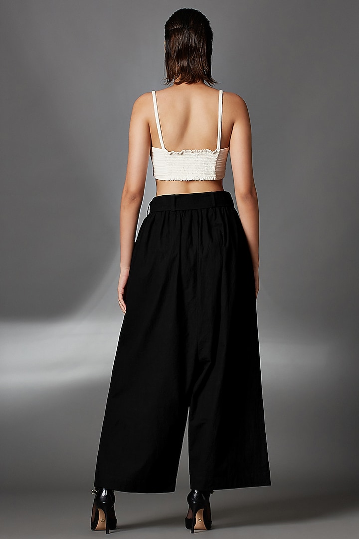 Black Organic Cotton Trousers With Belt by Chola at Pernia's Pop Up Shop