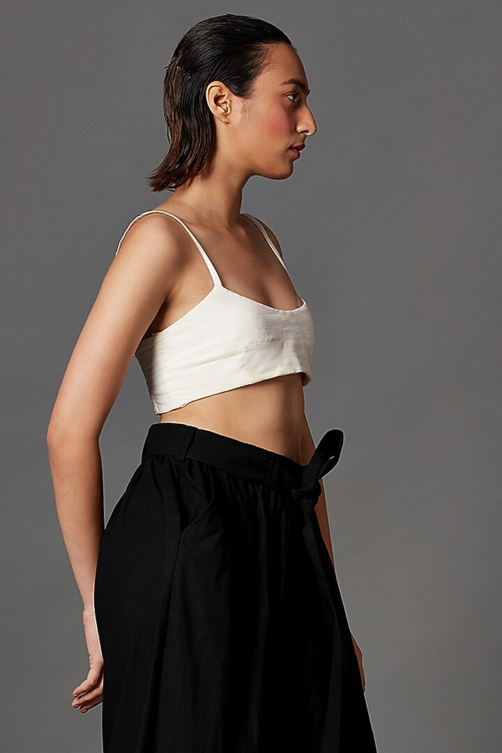 Black Organic Cotton Trousers With Belt by Chola at Pernia's Pop Up Shop