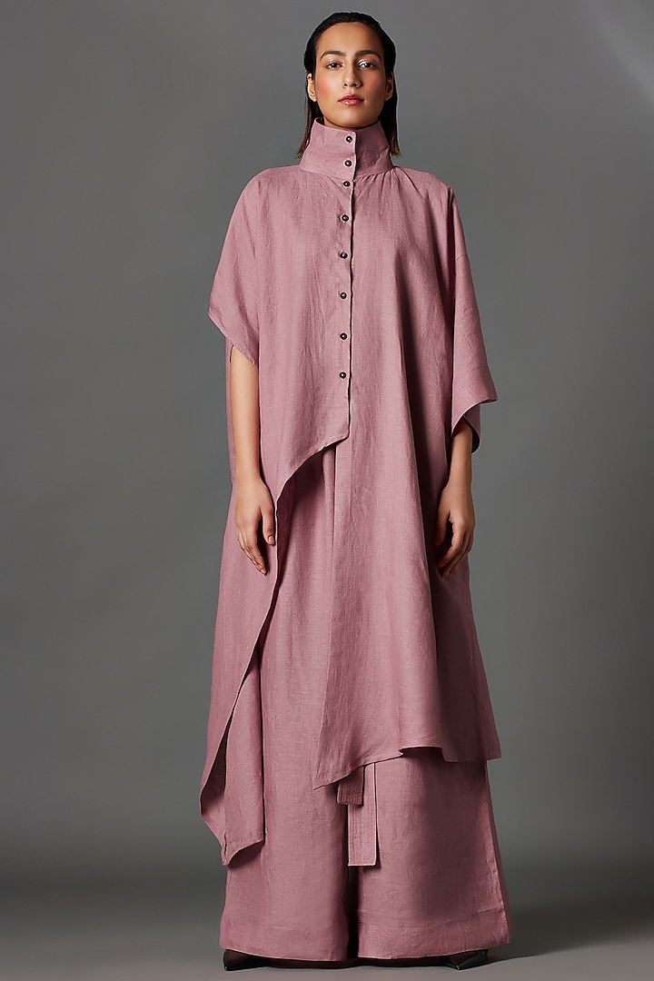 Mauve Linen Shirt by Chola at Pernia's Pop Up Shop