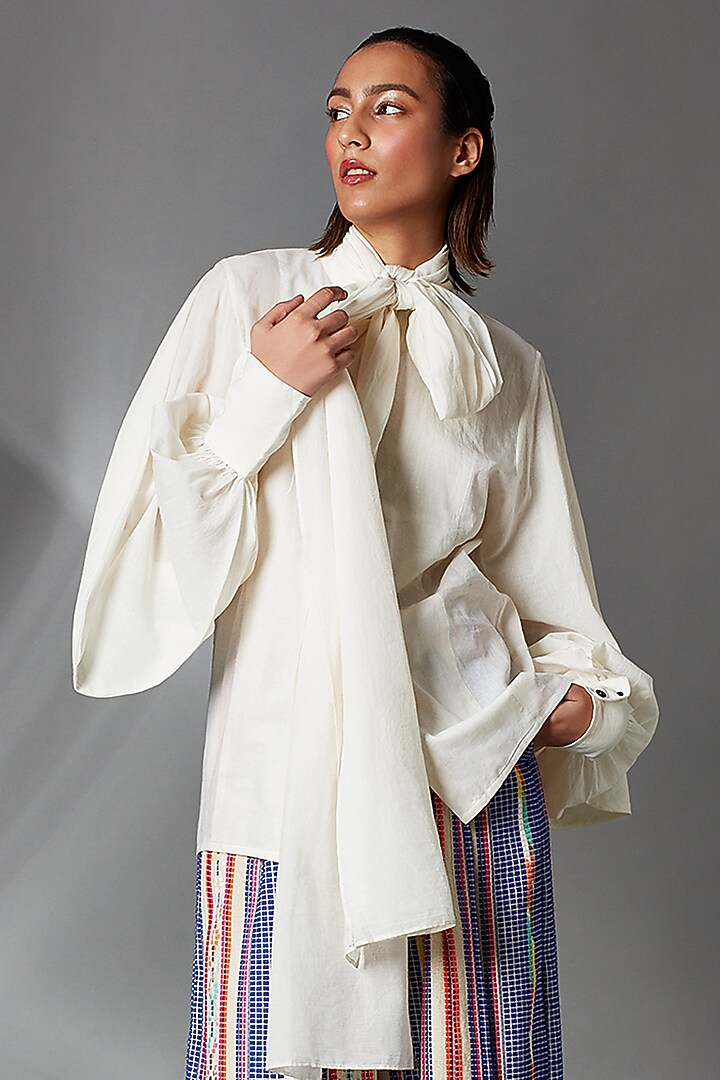 White Organic Cotton Shirt by Chola at Pernia's Pop Up Shop