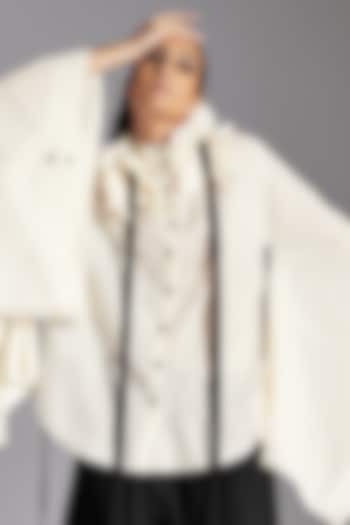 White Organic Cotton Backless Shirt by Chola at Pernia's Pop Up Shop