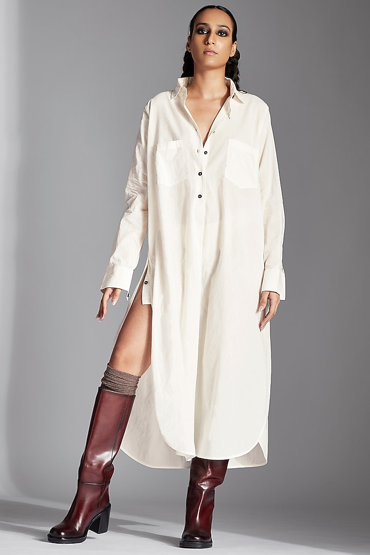 White Organic Cotton Shirt by Chola at Pernia's Pop Up Shop