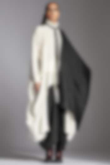 Black & White Linen Dhoti Skirt by Chola at Pernia's Pop Up Shop