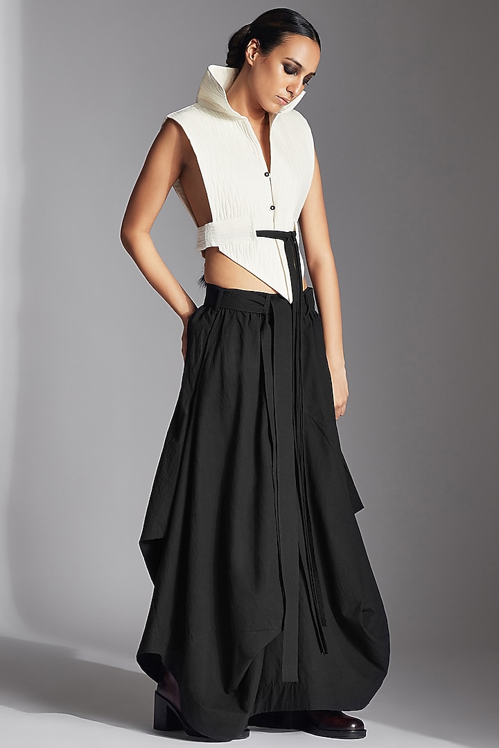 Black Poplin Deconstructed Skirt by Chola at Pernia's Pop Up Shop