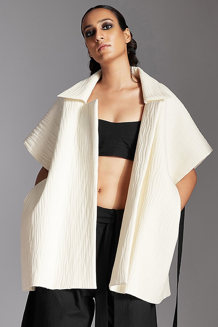 Off-White Kala Cotton Oversized Jacket by Chola at Pernia's Pop Up Shop