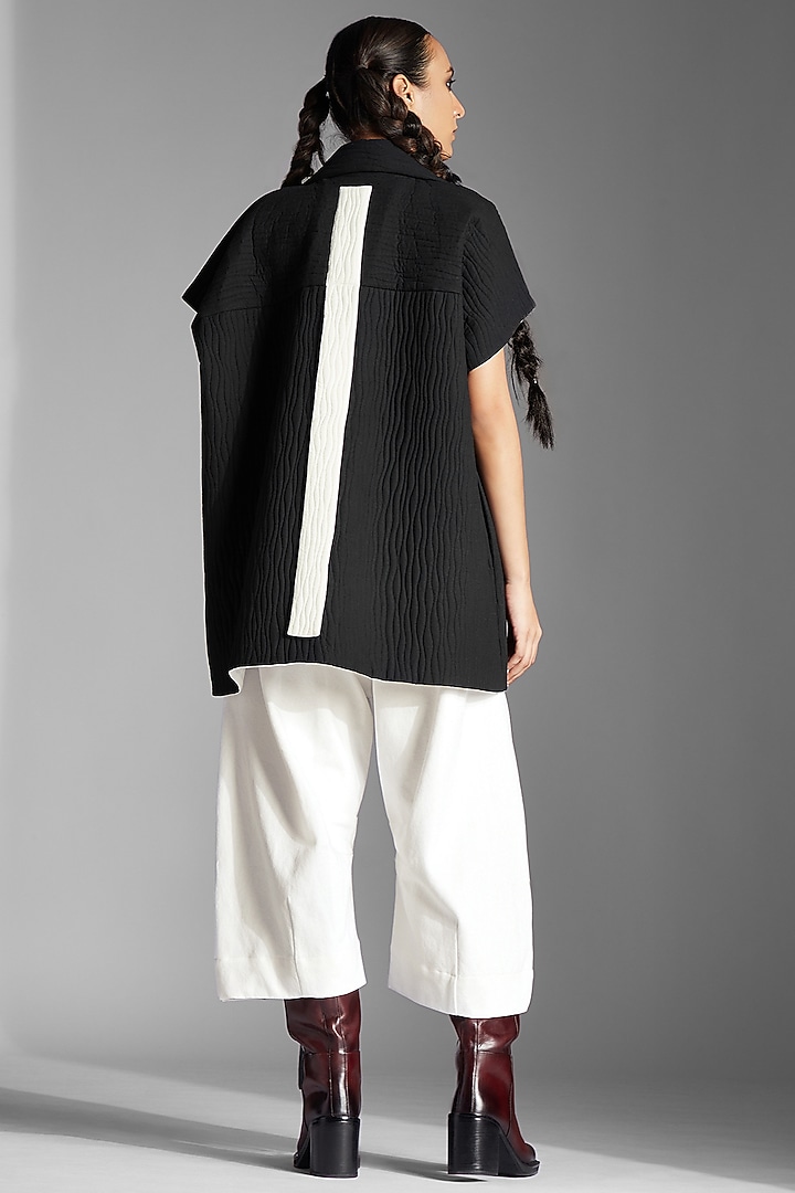 Black Organic Cotton Oversized Jacket by Chola at Pernia's Pop Up Shop