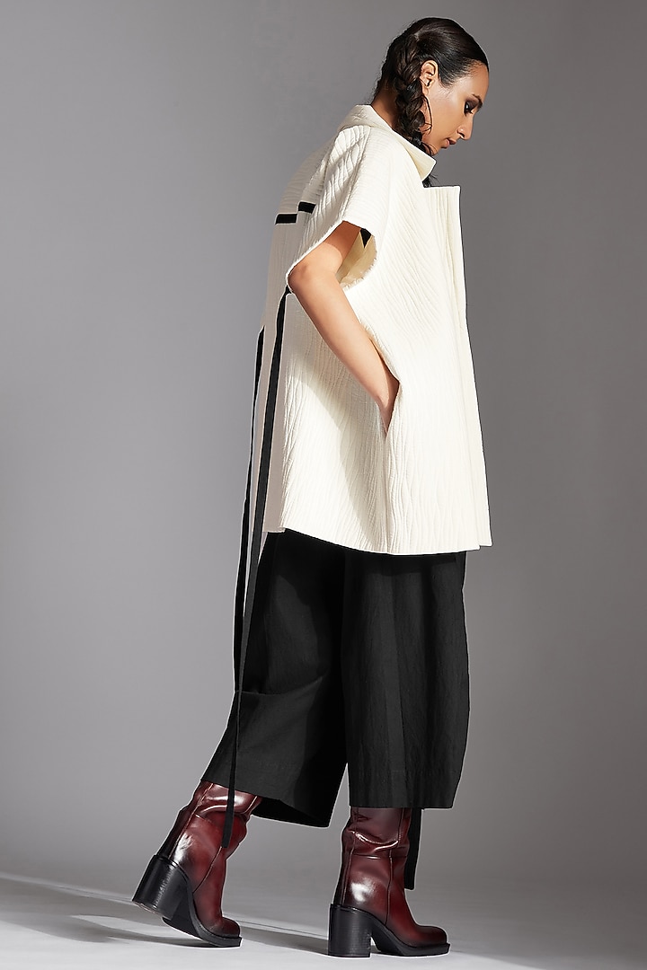 White Organic Cotton Oversized Jacket by Chola at Pernia's Pop Up Shop