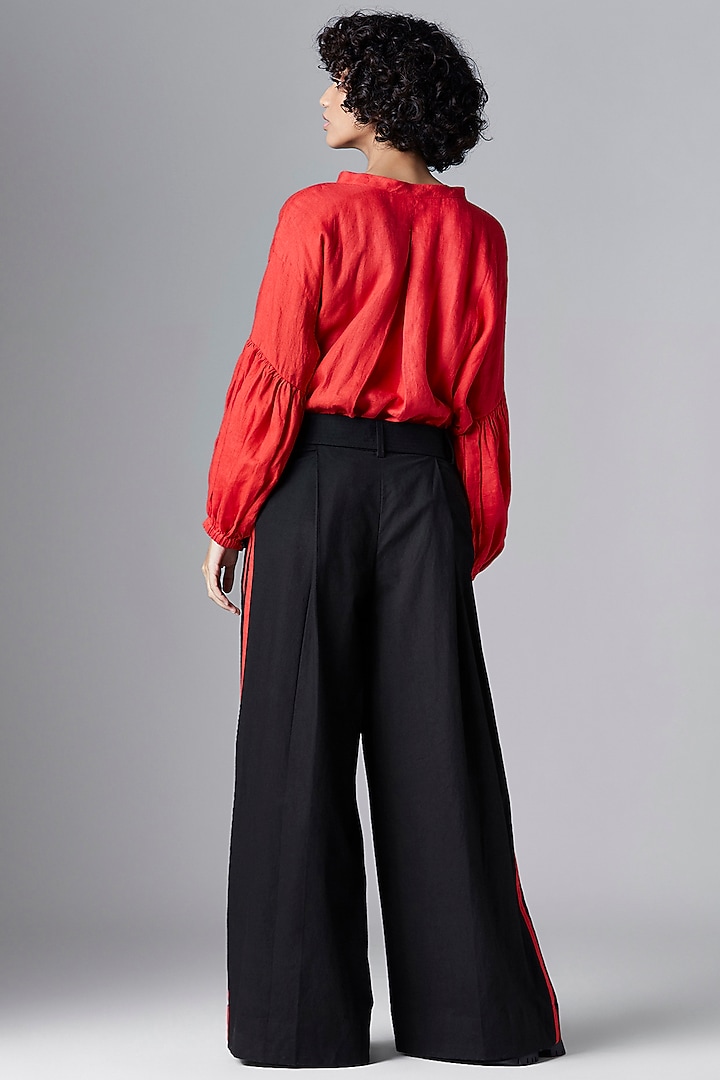 Light Red Linen Shirt by Chola at Pernia's Pop Up Shop