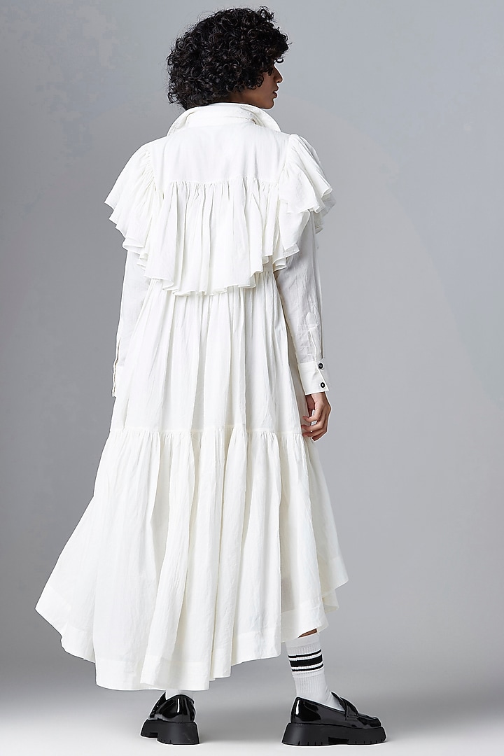 White Organic Cotton Maxi Vacation Dress by Chola at Pernia's Pop Up Shop