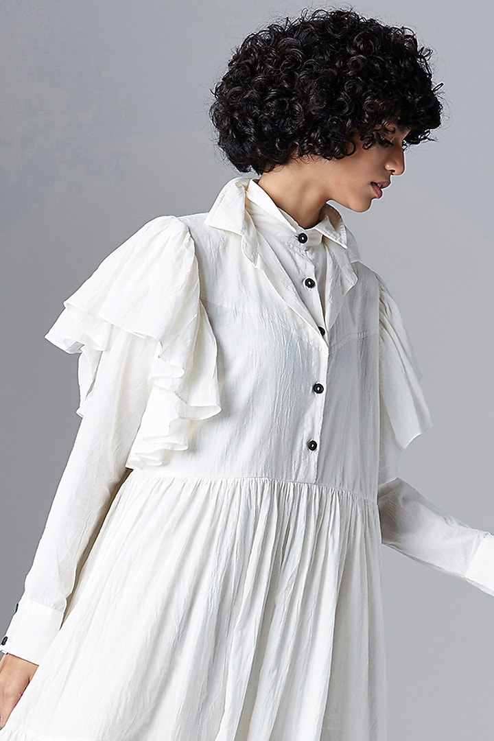 White Organic Cotton Maxi Vacation Dress by Chola at Pernia's Pop Up Shop