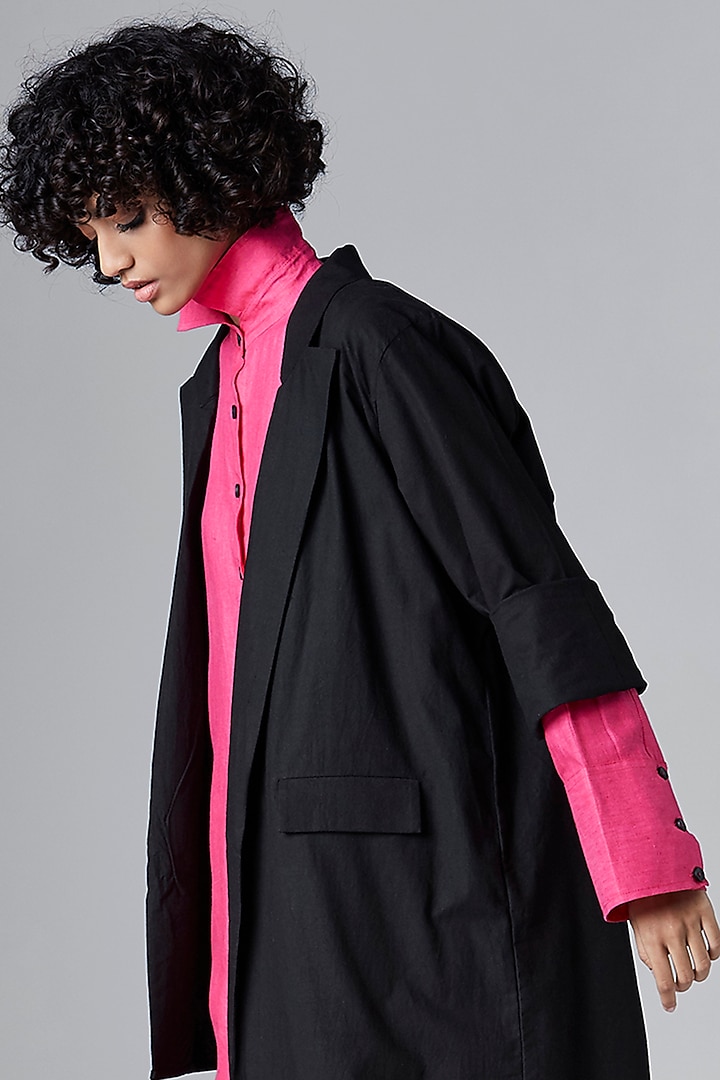 Black Organic Cotton Jacket by Chola at Pernia's Pop Up Shop