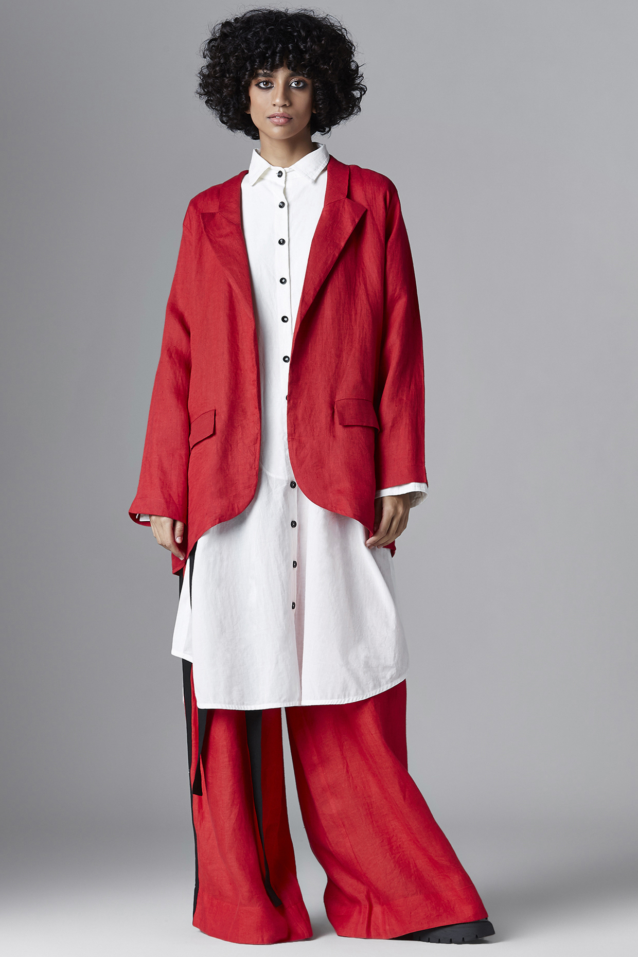 Red Linen Jacket by Chola at Pernia's Pop Up Shop