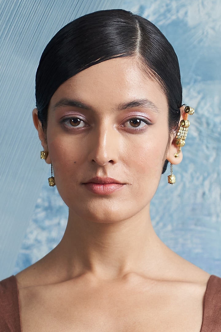 Gold Finish Aura Earcuffs by Charkhee Accessories at Pernia's Pop Up Shop