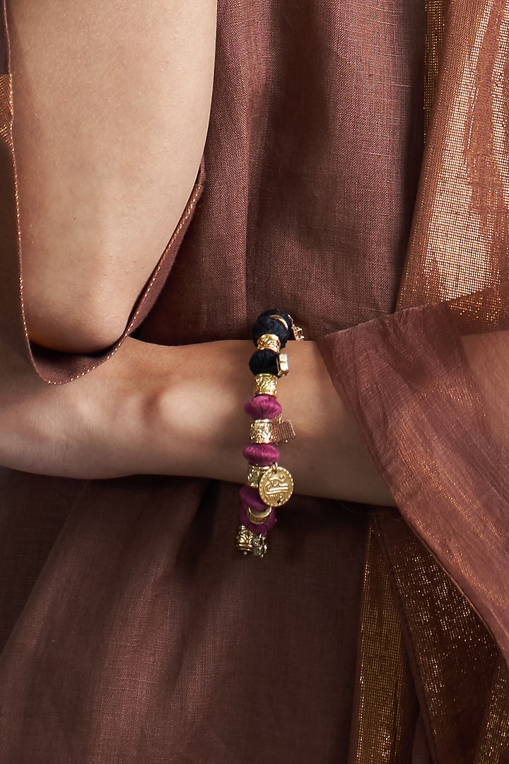 Gold Finish Aura Chimes Bracelet by Charkhee Accessories at Pernia's Pop Up Shop