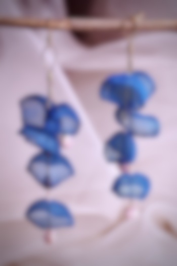 Blue Sequinned Dangler Earrings by Charkhee Accessories