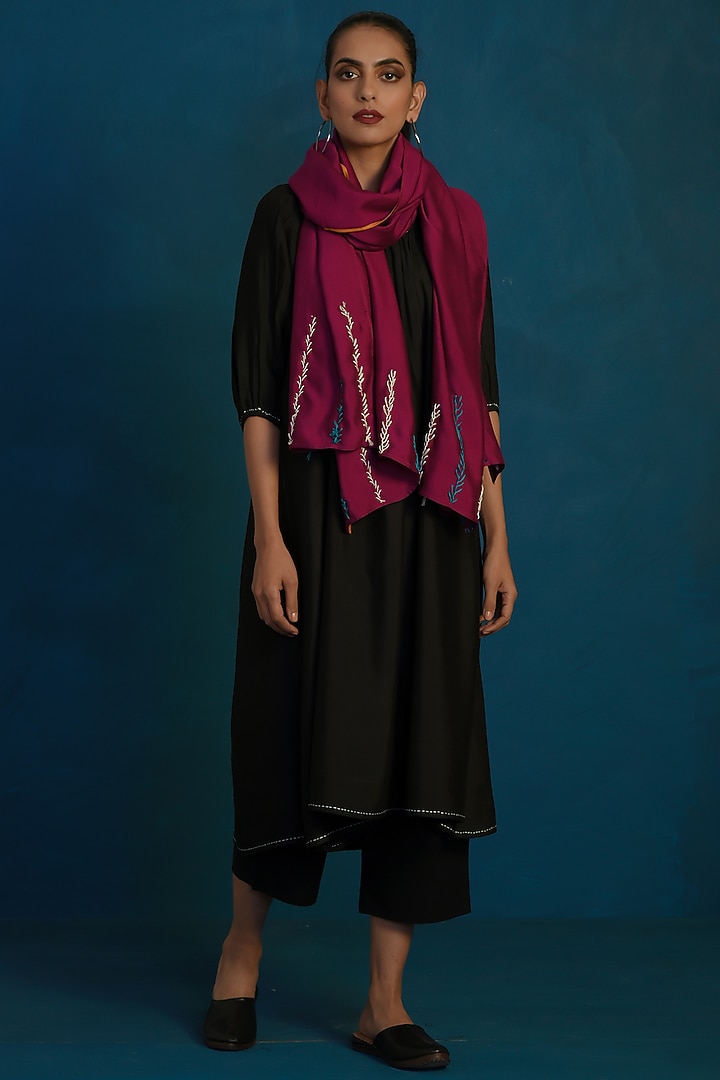 Black Embroidered Tunic Set by Charkhee at Pernia's Pop Up Shop