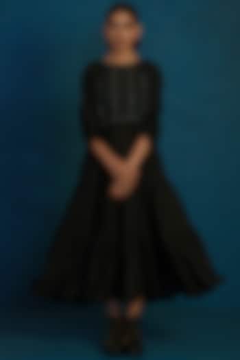 Black Embroidered Maxi Summer Dress by Charkhee at Pernia's Pop Up Shop