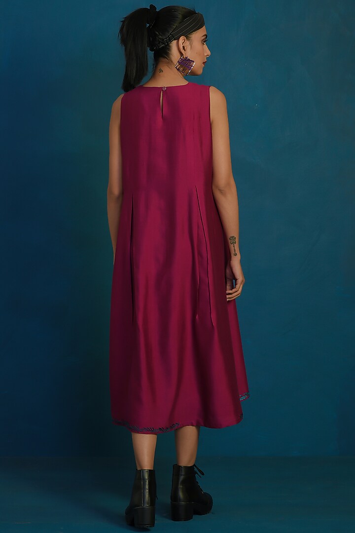 Wine Embroidered Maxi Summer Dress by Charkhee at Pernia's Pop Up Shop