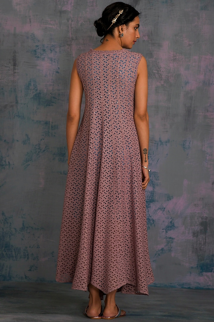 Berry Mauve Swarovski Angrakha Dress by Charkhee at Pernia's Pop Up Shop