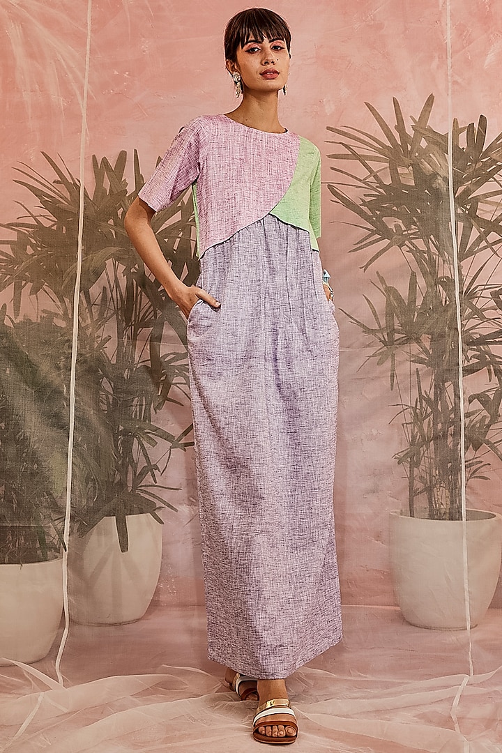 Multi-Colored Flap Dress by Charkhee