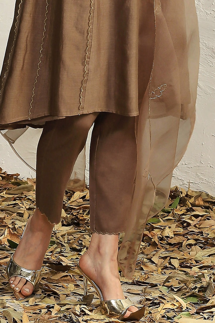 Ginger Chanderi Kurta Set by Charkhee at Pernia's Pop Up Shop