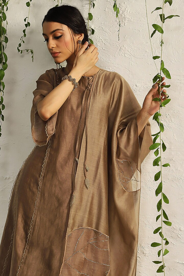 Ginger Chanderi Kurta Set by Charkhee at Pernia's Pop Up Shop