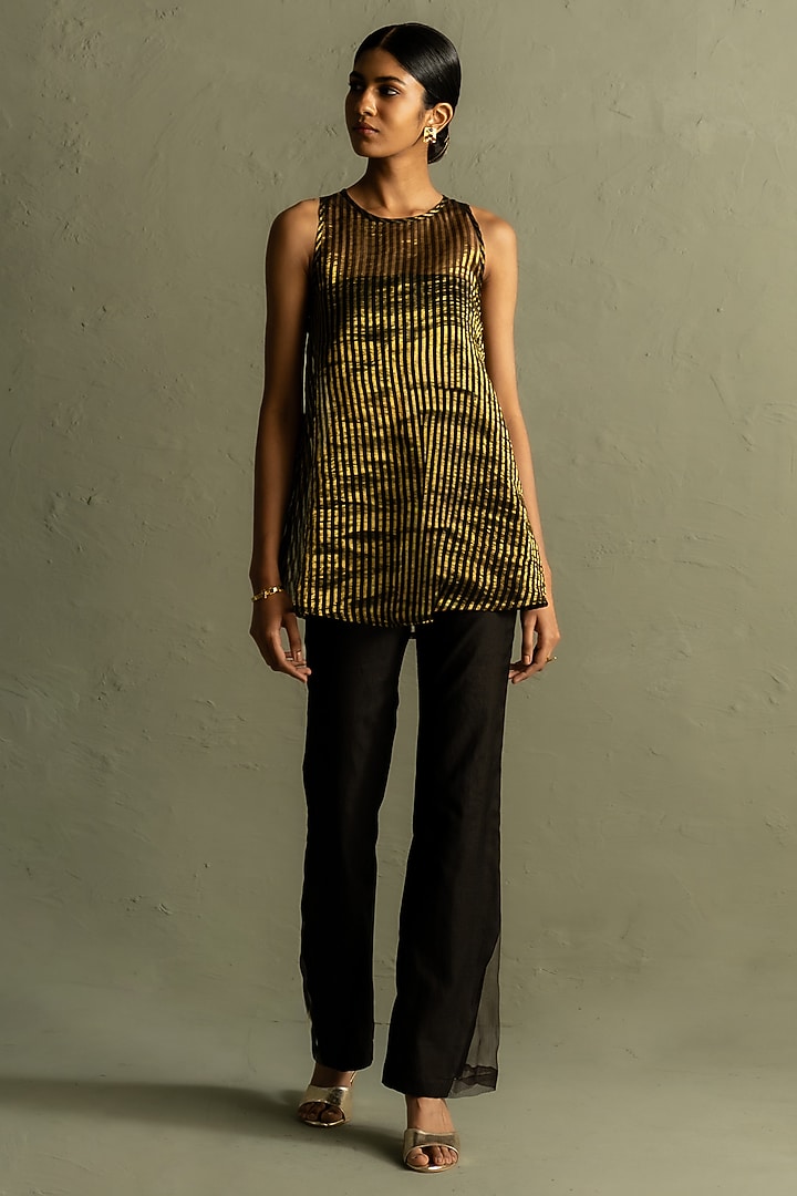 Golden & Black Tissue Co-ord Set by Charkhee at Pernia's Pop Up Shop
