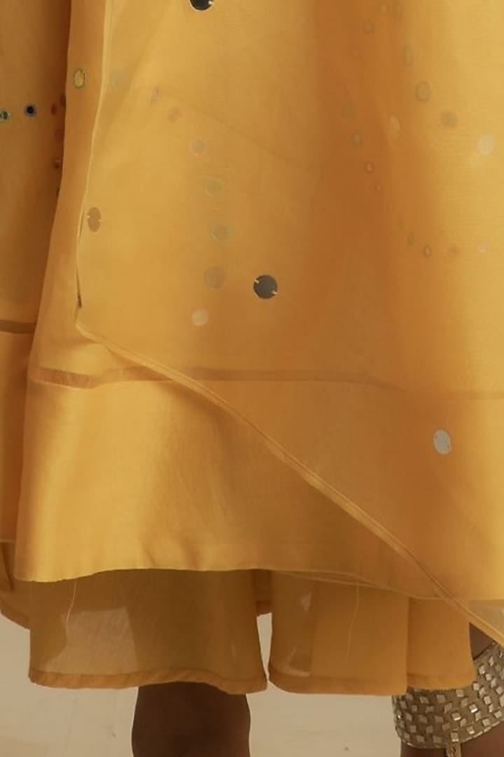 Sunflower Yellow Embroidered Party Wear Anarkali Set by Charkhee at Pernia's Pop Up Shop