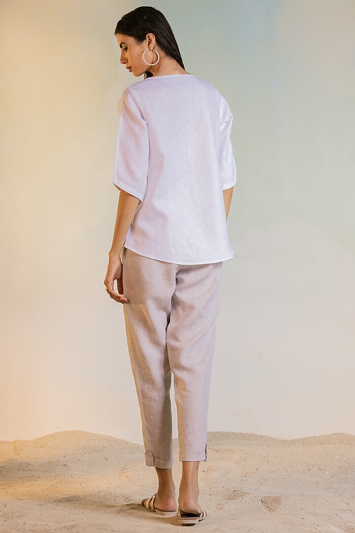 Pristine White Linen Top by Charkhee at Pernia's Pop Up Shop
