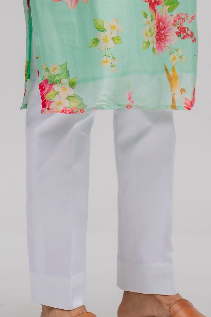 Mint Digital Printed Kurta Set by chrkha men at Pernia's Pop Up Shop