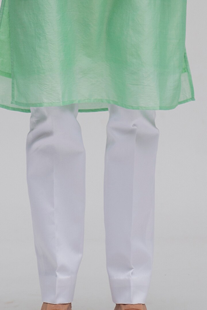 Mint Chanderi Silk Floral Digital Printed Nehru Jacket Set by chrkha men at Pernia's Pop Up Shop