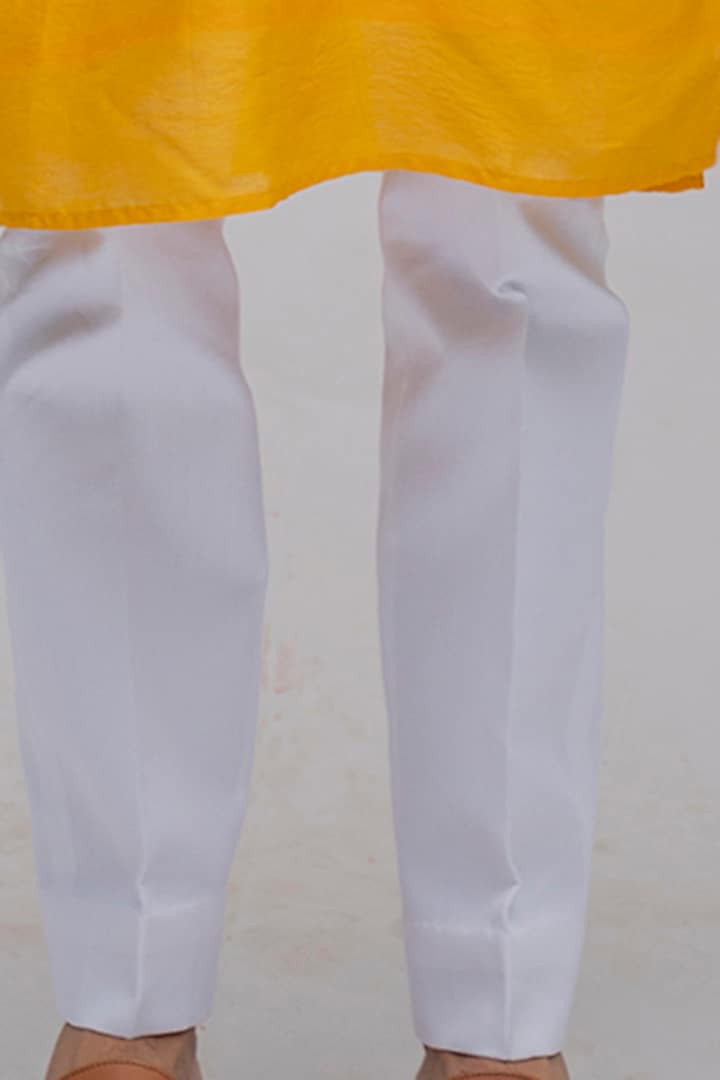 Sunset Yellow Chanderi Silk Floral Digital Printed Nehru Jacket Set by chrkha men at Pernia's Pop Up Shop