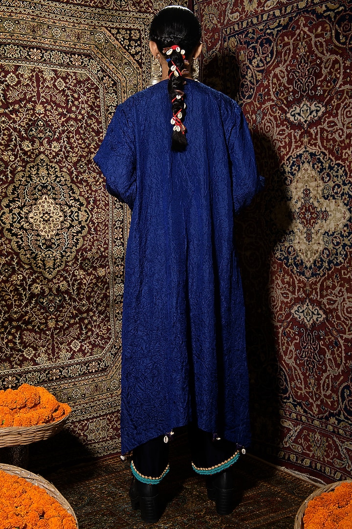 Blue Embroidered Kurta Set by The Cherry Tree by Charu Saraogi at Pernia's Pop Up Shop