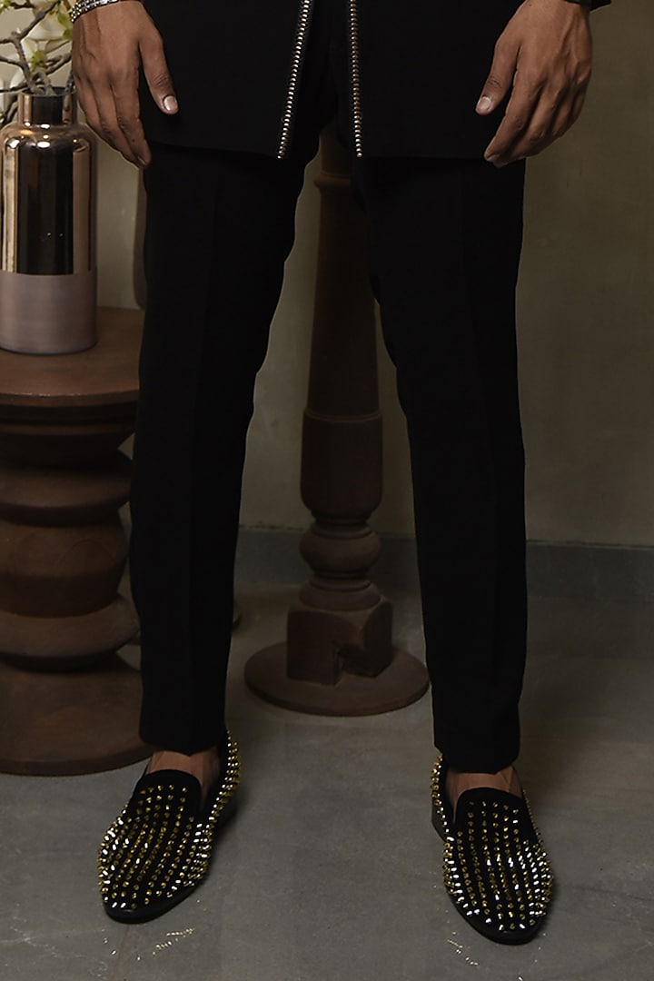 Black Rayon Jacket Set by CHANDRESH NATHANI at Pernia's Pop Up Shop