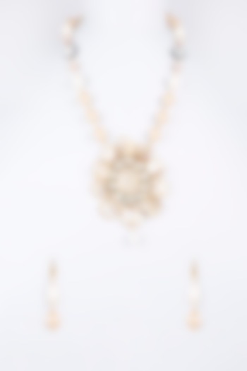 White Finish Multi-Colored Beaded Necklace Set by CHAOTIQ BY ARTI at Pernia's Pop Up Shop