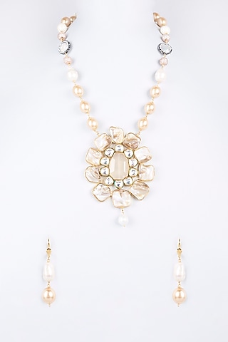 White Finish Multi-Colored Beaded Necklace Set by CHAOTIQ BY ARTI
