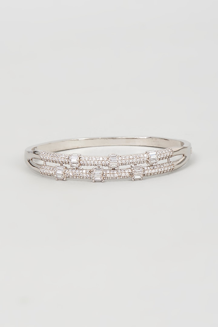 White Finish American Diamond Bracelet by CHAOTIQ BY ARTI