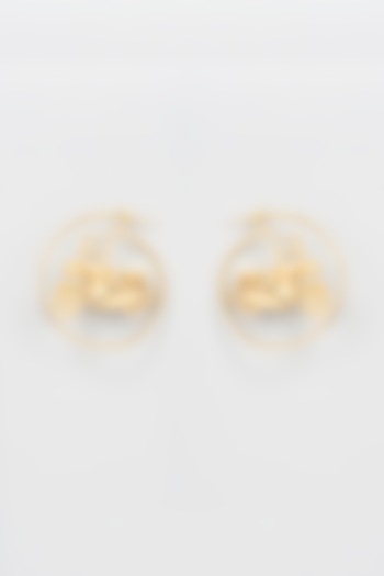 Gold Finish Hoop Earrings by CHAOTIQ BY ARTI at Pernia's Pop Up Shop