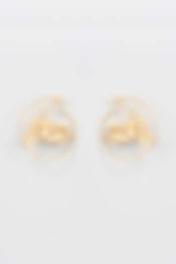 Gold Finish Hoop Earrings by CHAOTIQ BY ARTI