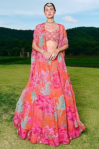 orange shrug for dresses Orange Organza Shrug with Black Dress KotiSutra