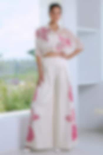 Ivory Organza Embroidered Co-Ord Set by Charu & Vasundhara at Pernia's Pop Up Shop